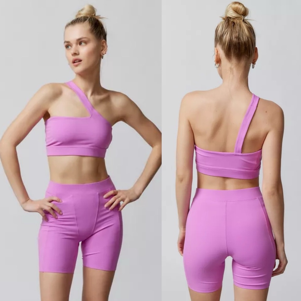 Le Ore | Sorelle One Shoulder Bra + Biker Shorts Size: XS/S